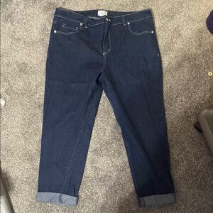 Unique Vintage Blue Ankle Cropped Jeans